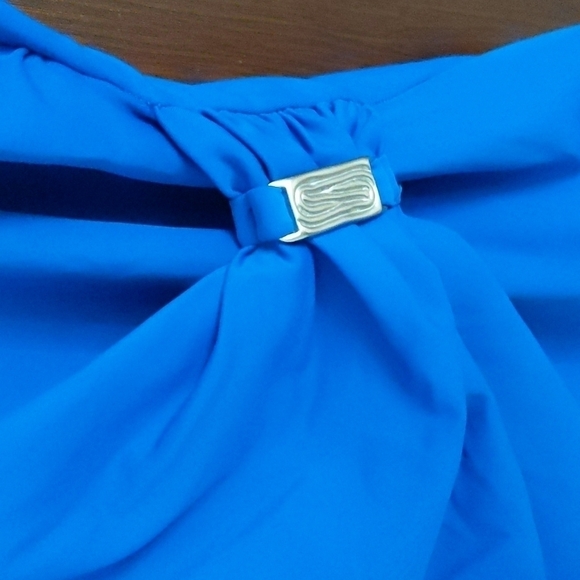 Roxanne Blue Cinch Waist Middle One Piece Swimsuit Size 10/ 34D - Picture 2 of 12